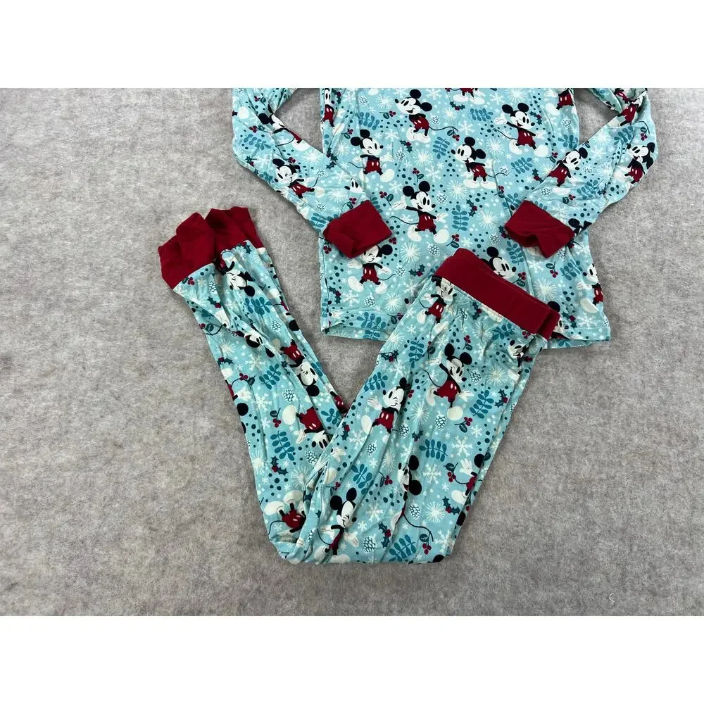 Little Sleepies Disney Mickey Mouse Winter Wonderland Bamboo Pajama Set 5/6